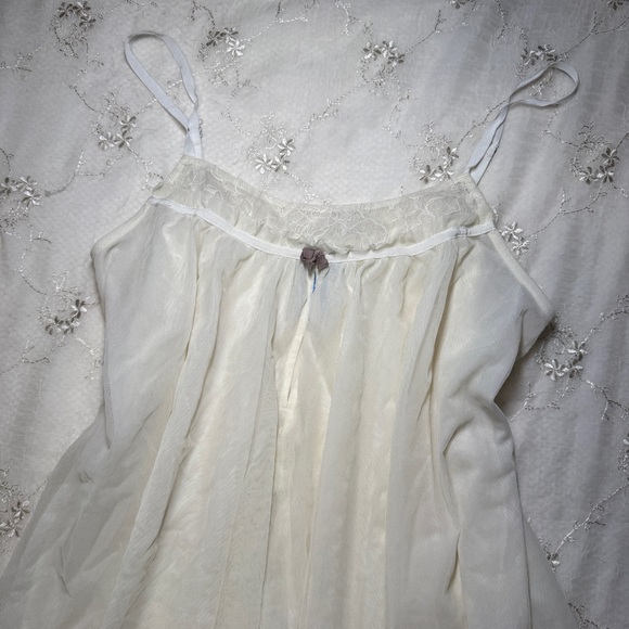 vintage y2k vera wang white mesh fairycore slip dress – size large - Picture 3 of 4